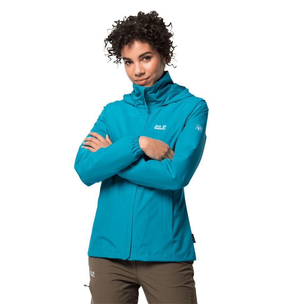 Jack Wolfskin STORMY POINT Női Vízálló Kabát Sötét Kék - NQBFYC-167